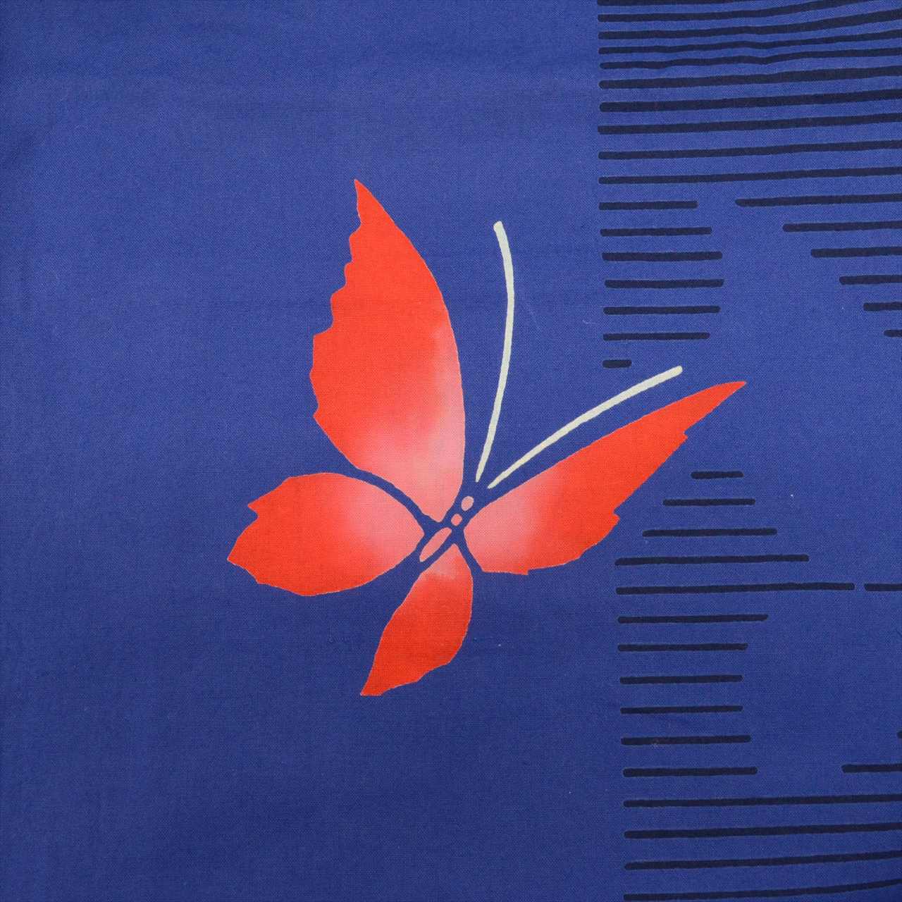 Vintage Japanese Yukata | Women's Yukata | Navy Cotton | Butterfly Pattern | Koma-ji Chuzome | Size M | Sustainable | uu0824b