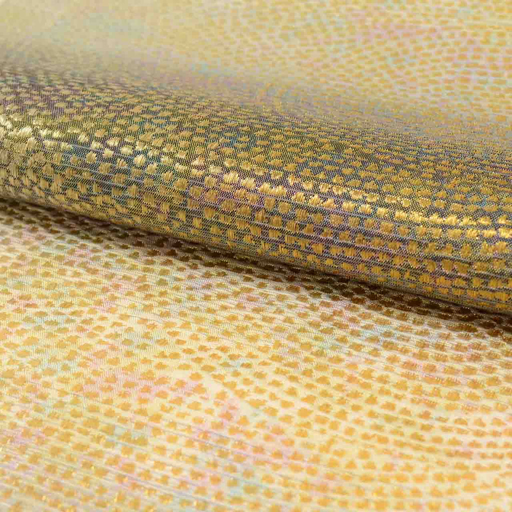 Vintage Japanese Obi | Fukuro Obi | Gray Silk | Whirlpool Pattern | Hikihaku Gold Silver Thread | Artist Signed | Sustainable | uu0829b