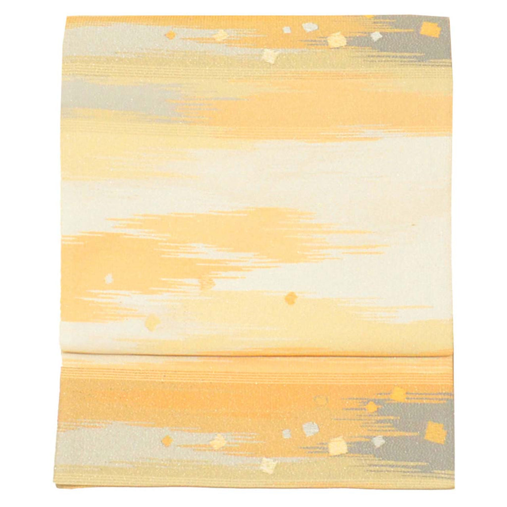 Vintage Japanese Obi | Fukuro Obi | Silver Silk Tsuzure | Genji-ko Pattern | Gold Silver Thread | Sustainable | uu0830b