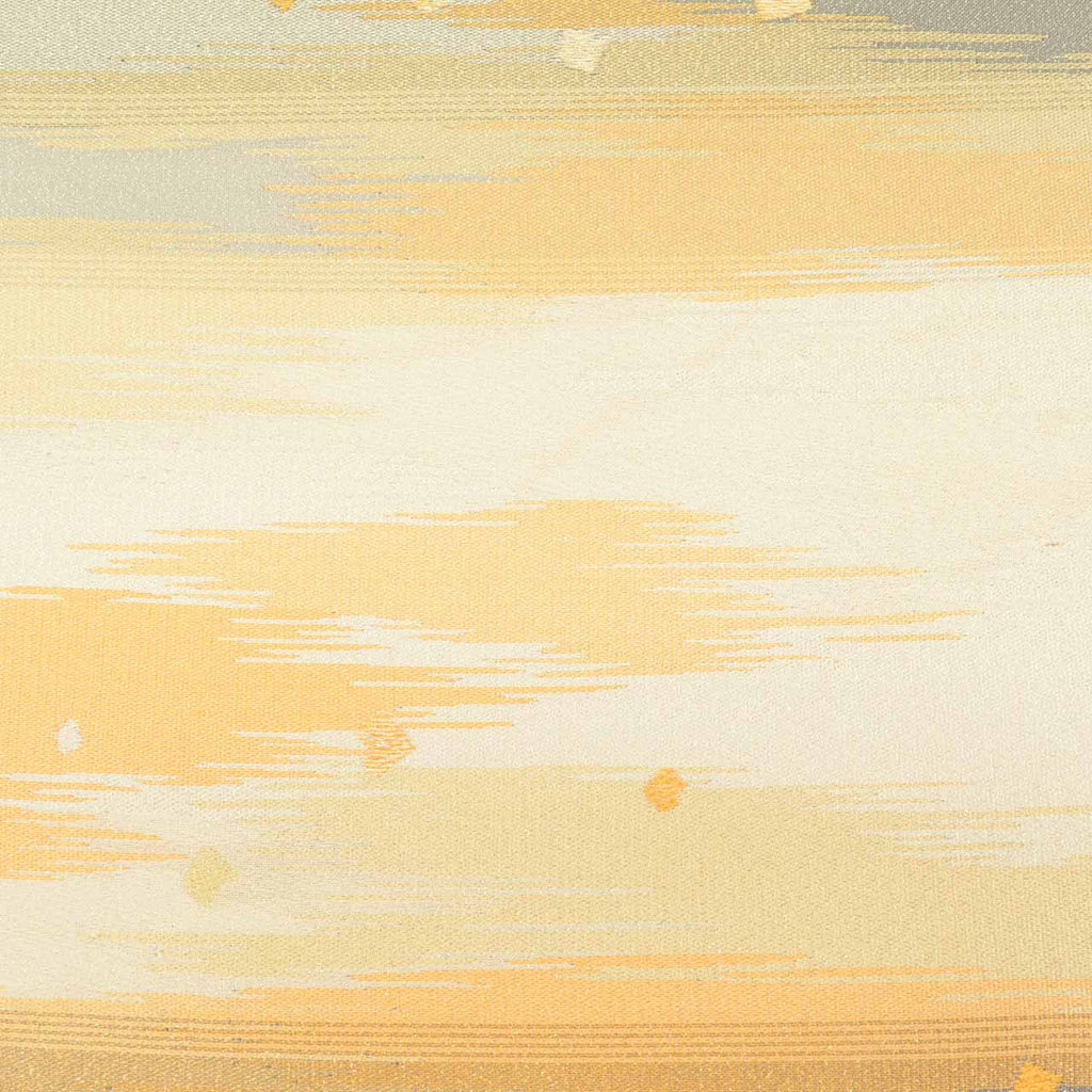 Vintage Japanese Obi | Fukuro Obi | Silver Silk Tsuzure | Genji-ko Pattern | Gold Silver Thread | Sustainable | uu0830b