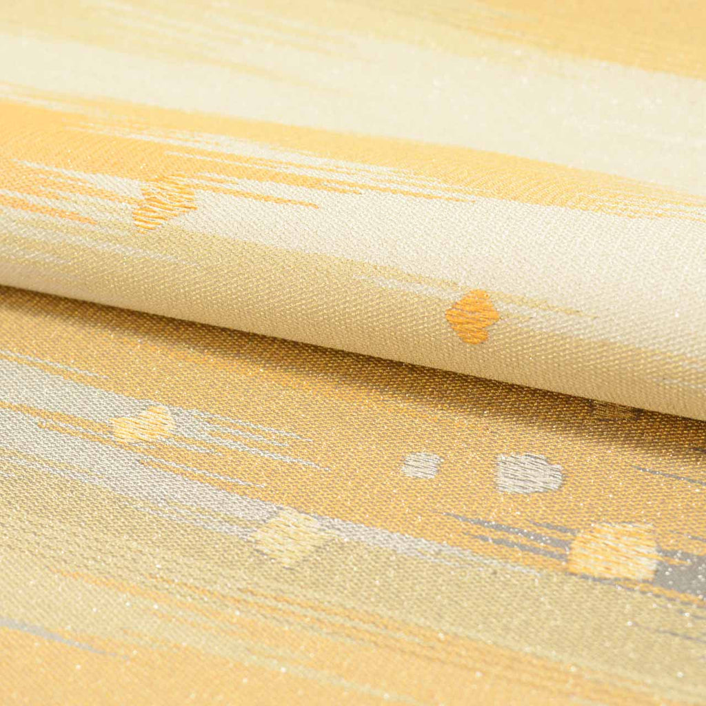 Vintage Japanese Obi | Fukuro Obi | Silver Silk Tsuzure | Genji-ko Pattern | Gold Silver Thread | Sustainable | uu0830b
