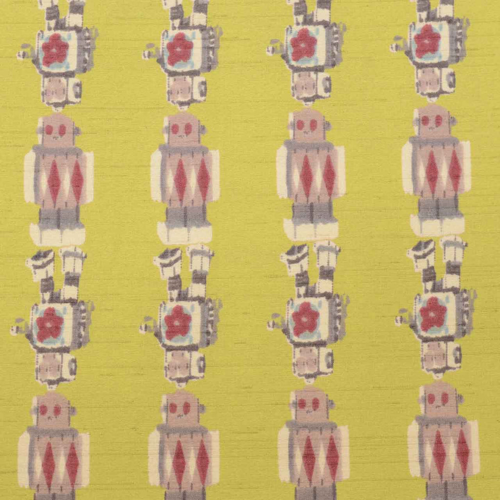 Vintage Japanese Obi | Kyo-bukuro Obi | Green Synthetic | Robot Pattern | Reversible | Excellent | Sustainable | uu0834b