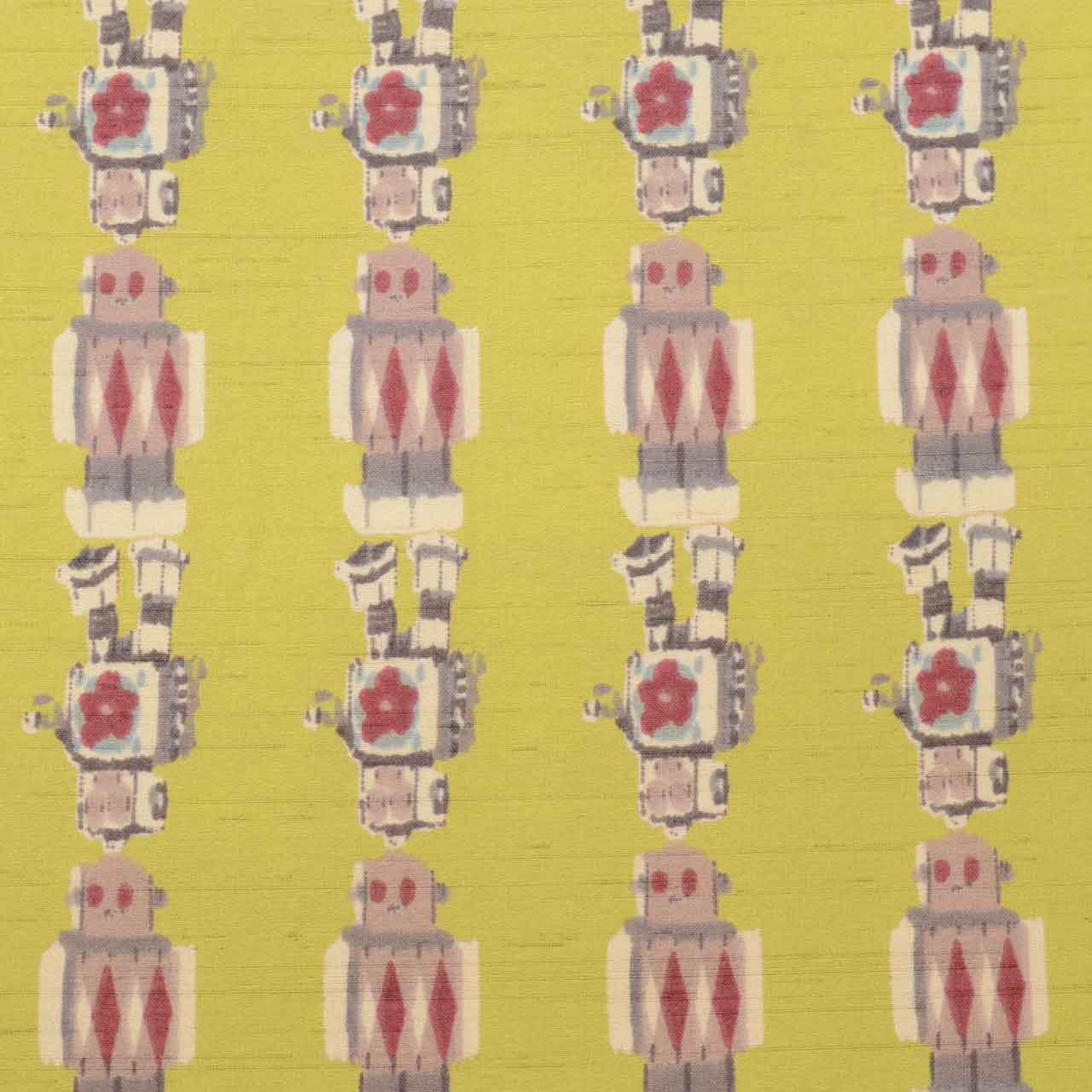 Vintage Japanese Obi | Kyo-bukuro Obi | Green Synthetic | Robot Pattern | Reversible | Excellent | Sustainable | uu0834b