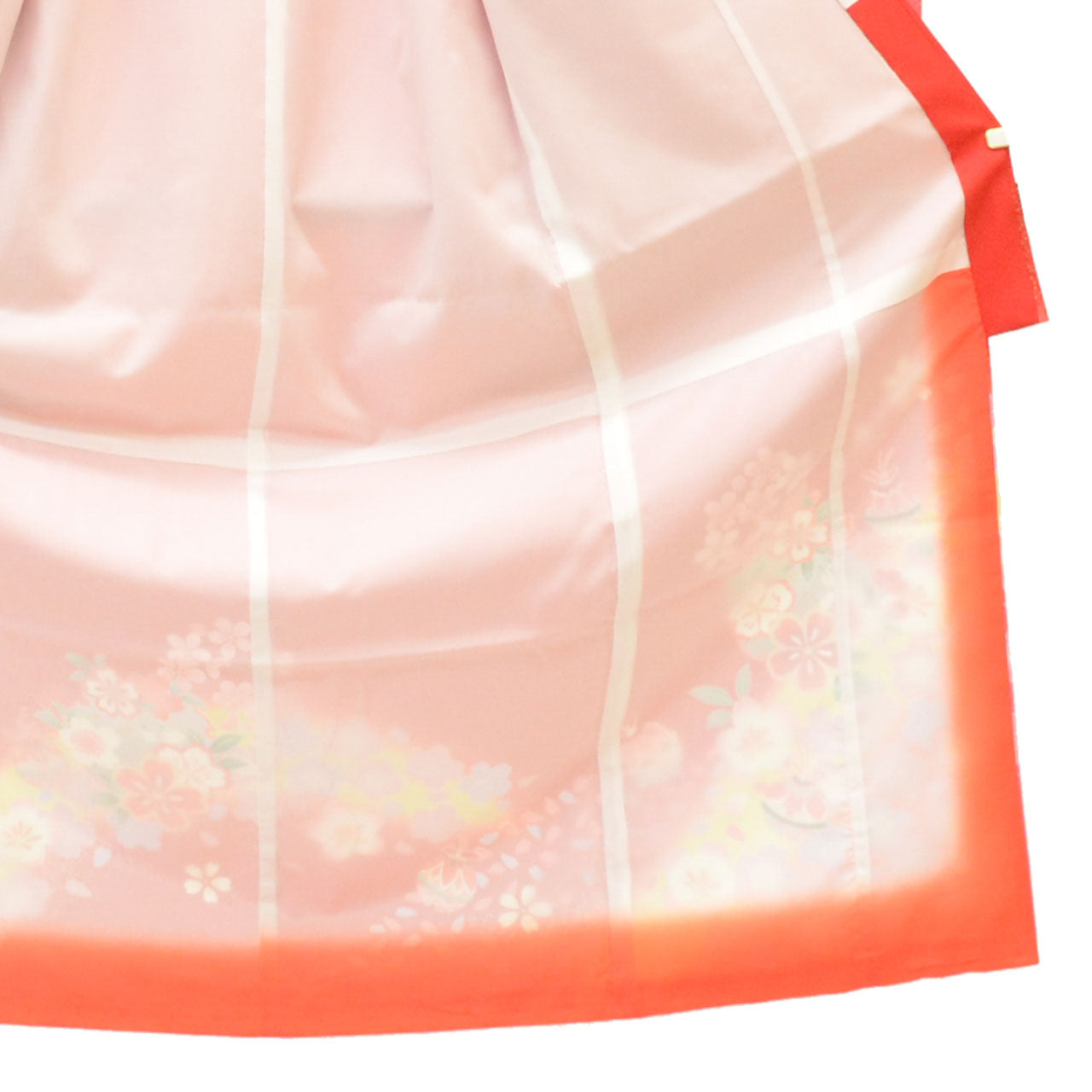 [Used] Recycled Kimono for Girls, 7 Years Old, Shichi-Go-San Ceremony, Synthetic Fiber, with Layered Collar, Ready-Made, Sleeve Length 50.0cm (19.7in), Body Length 133.0cm (52.4in), Red, Bell Pattern, Celebration Wear, Traditional Japanese Pattern uu0887b 