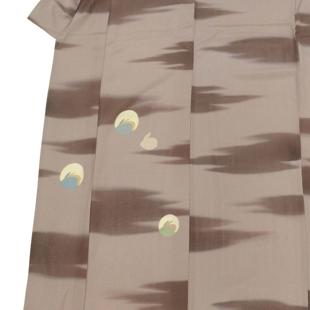 Vintage Japanese Kimono | Summer Tsukesage | Purple Gray Silk Ro | Rabbit Pattern | Size L | Sustainable | uu0905b