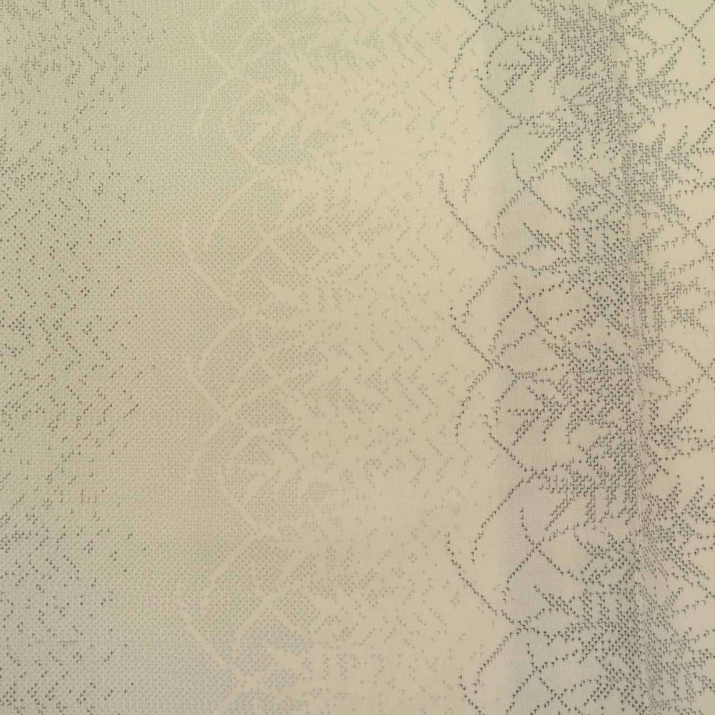 Vintage Japanese Kimono | Summer Oshima Tsumugi | Gray Silk | Botanical | 7-thread | Kata-su | Certified | Sustainable | uu0914b