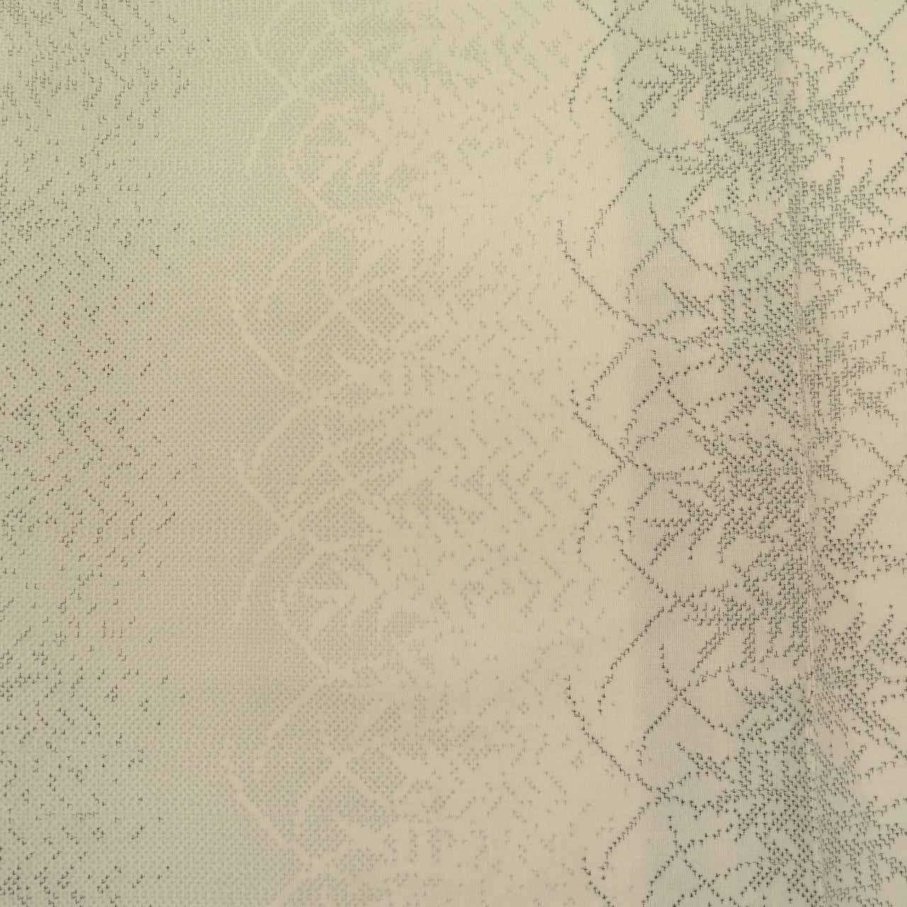 Vintage Japanese Kimono | Summer Oshima Tsumugi | Gray Silk | Botanical | 7-thread | Kata-su | Certified | Sustainable | uu0914b