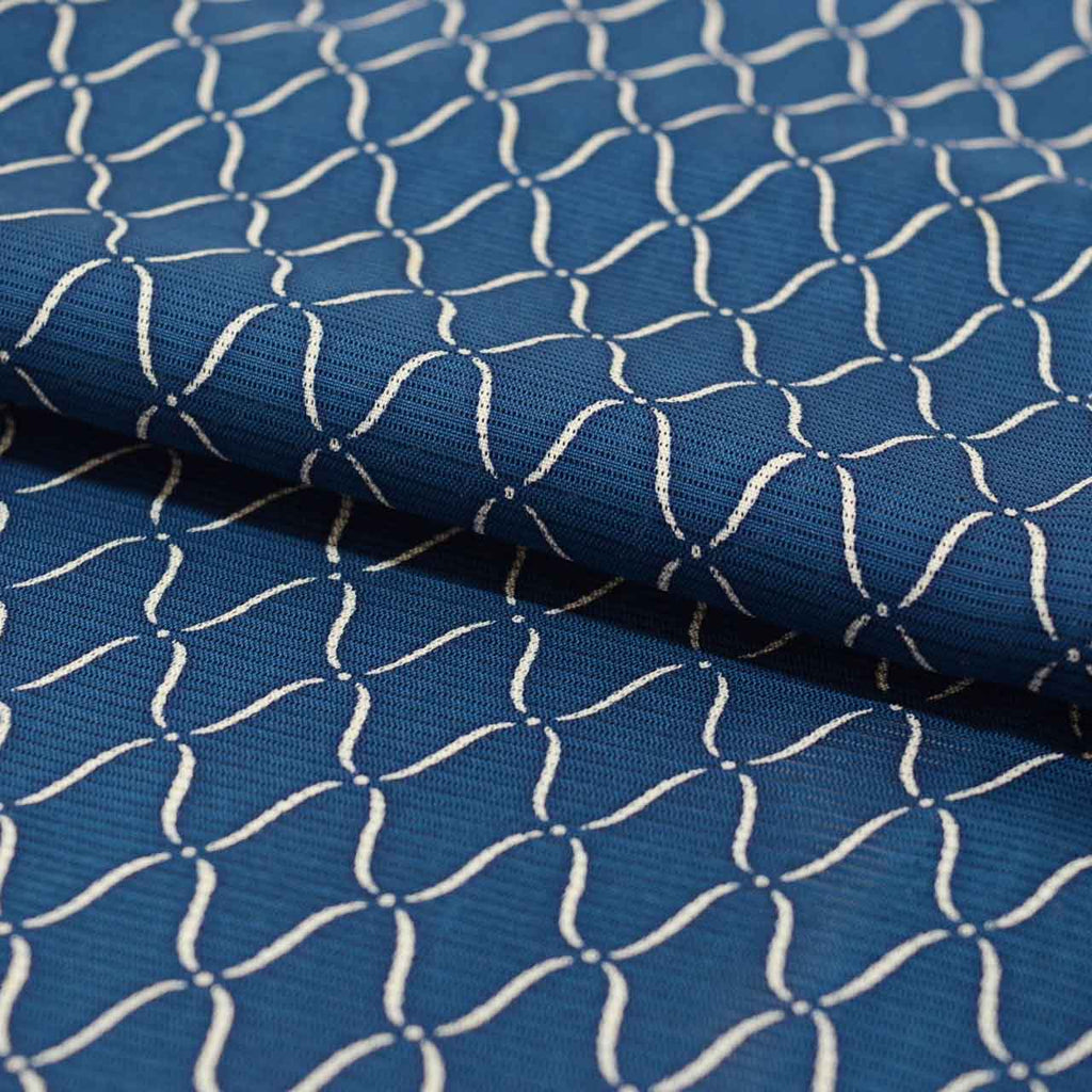 Vintage Japanese Kimono | Summer Komon | Navy Silk Ro | Net Pattern | Petite Size S | Sustainable | uu0918b