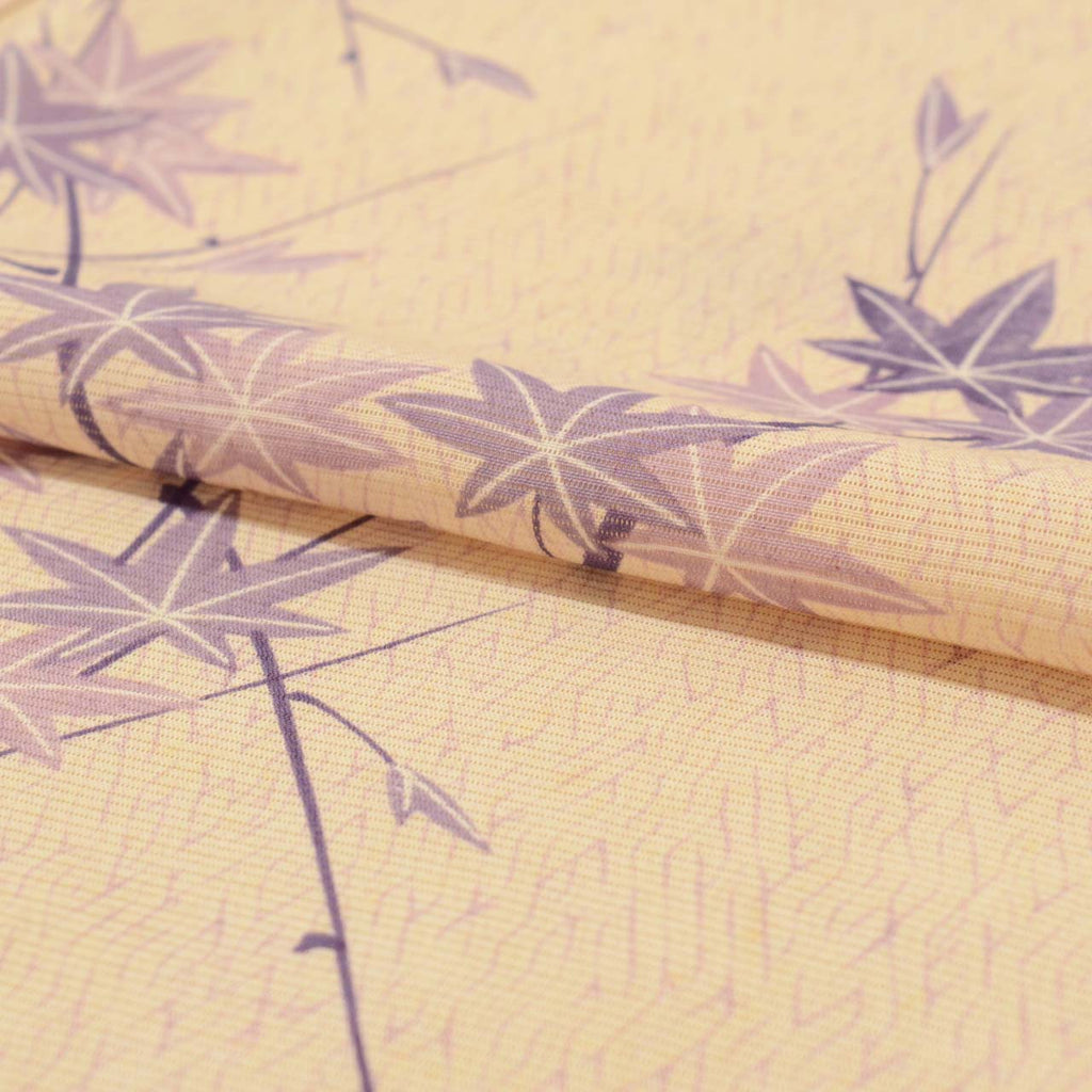 Vintage Japanese Kimono | Summer Komon | Pink Silk Ro | Autumn Maple Pattern | Size M | Sustainable | uu0920b