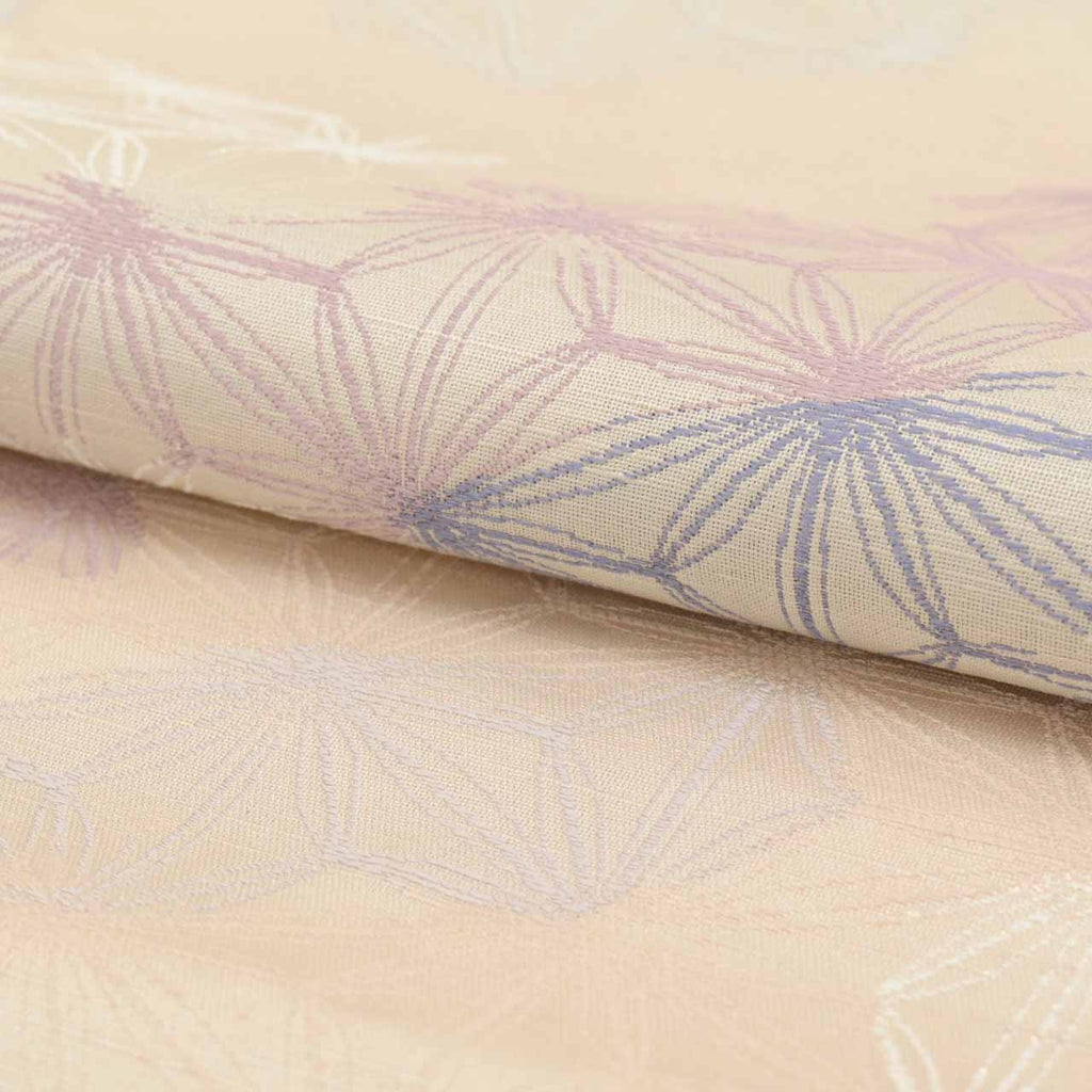 Vintage Japanese Obi | Summer Sha-re Fukuro Obi | Beige Mixed Weave | Hemp Leaf | Tsumugi | Nishijin Certified | Sustainable | uu0931b