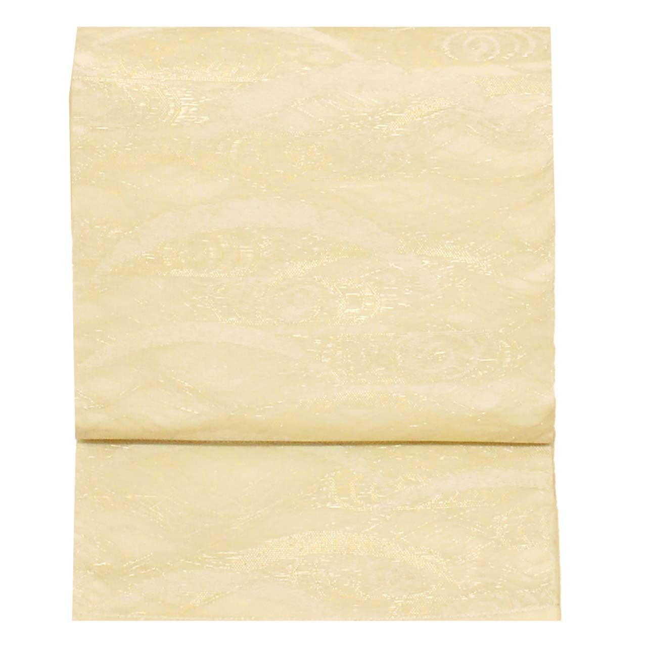 Vintage Japanese Obi | Summer Fukuro Obi | Cream Silk Sha | Kanze-mizu Shibagusa | Gold Thread | Sustainable | uu0932b