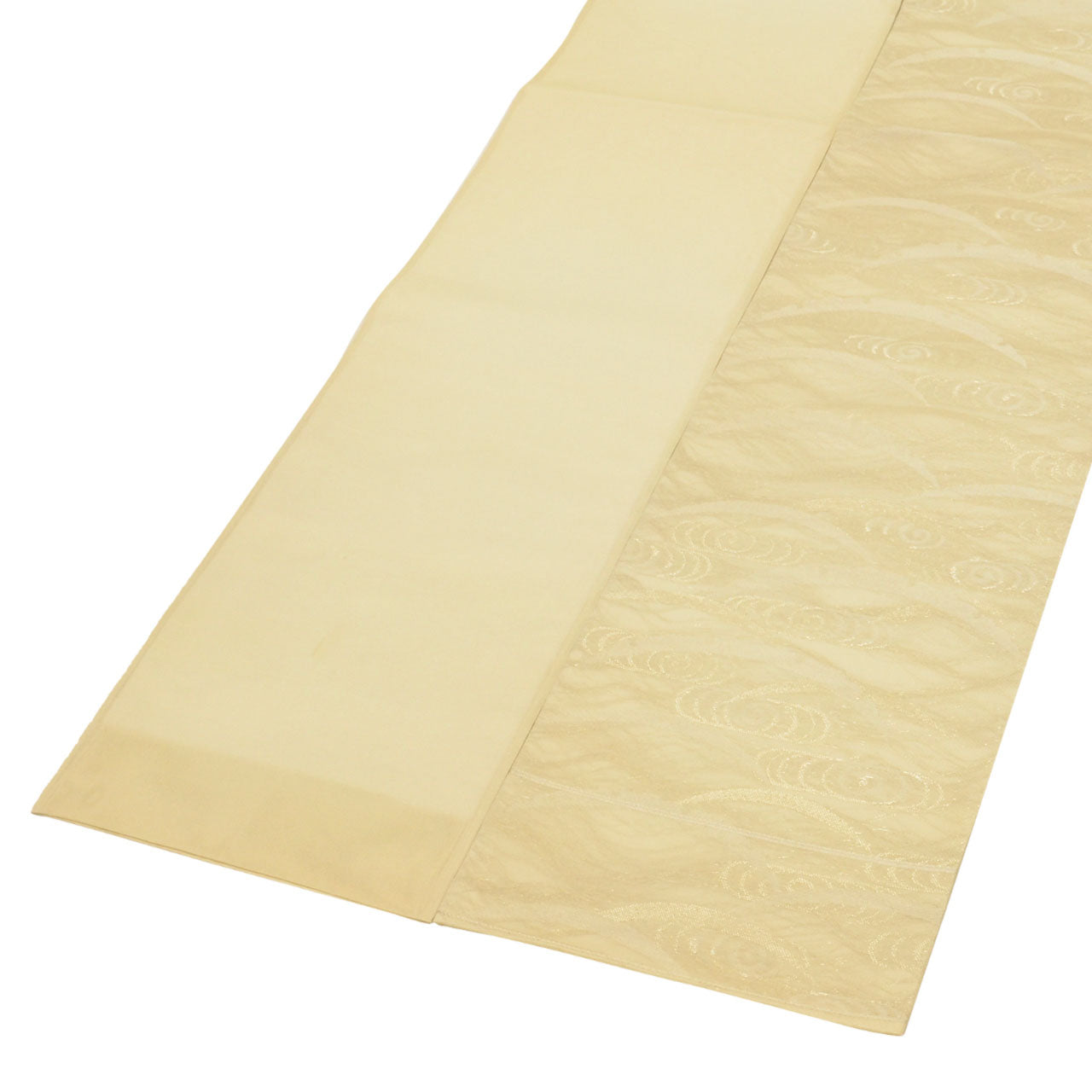 Vintage Japanese Obi | Summer Fukuro Obi | Cream Silk Sha | Kanze-mizu Shibagusa | Gold Thread | Sustainable | uu0932b