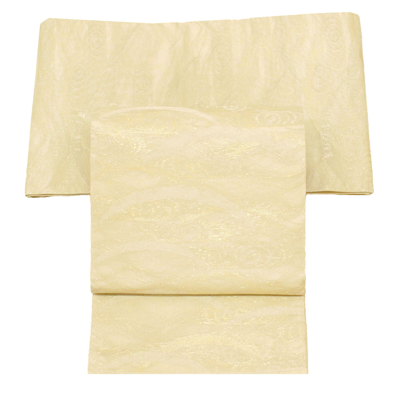 Vintage Japanese Obi | Summer Fukuro Obi | Cream Silk Sha | Kanze-mizu Shibagusa | Gold Thread | Sustainable | uu0932b