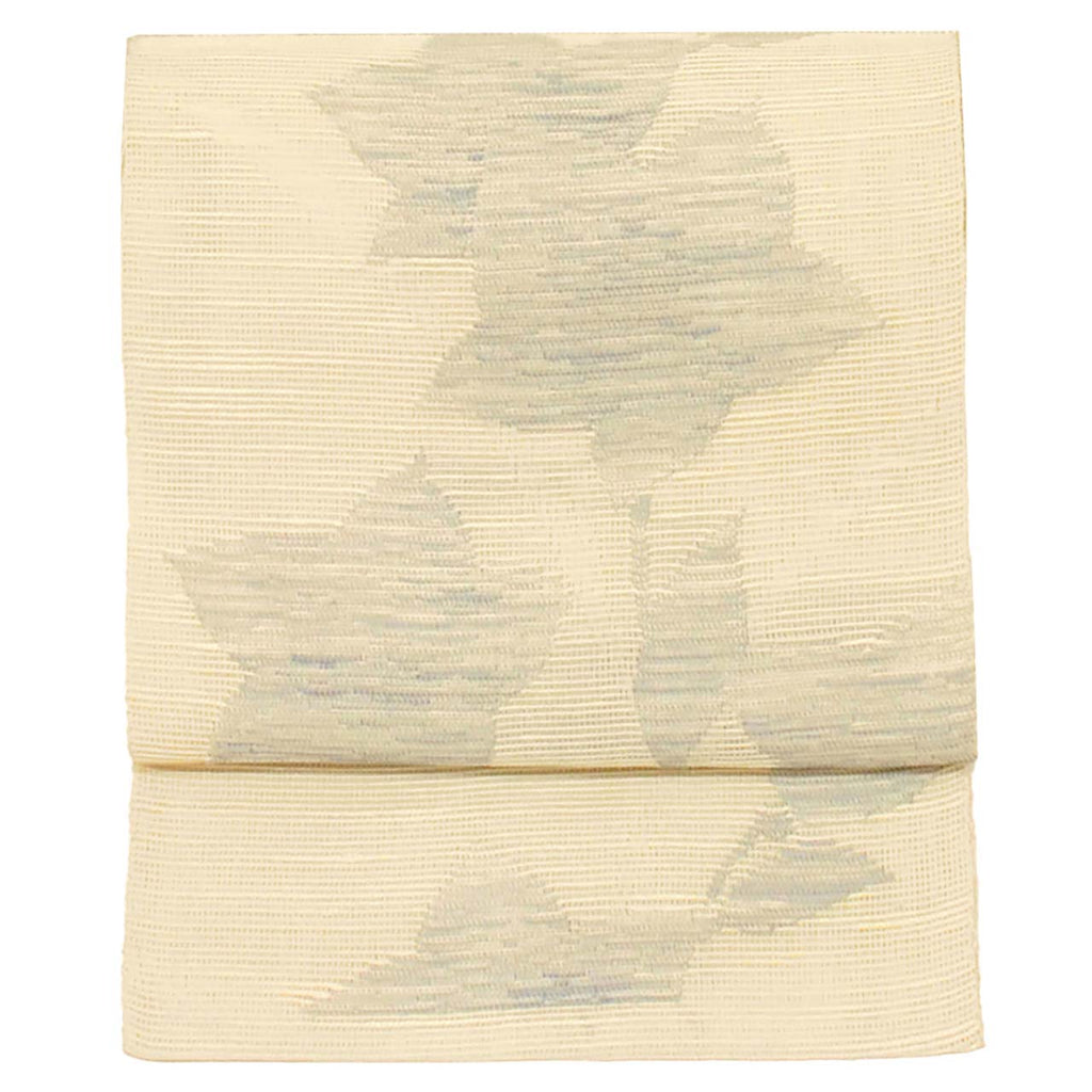 Vintage Japanese Obi | Summer Nagoya Obi | Beige Silk Sha | Floral | Eight-sun | Sustainable | uu0934b