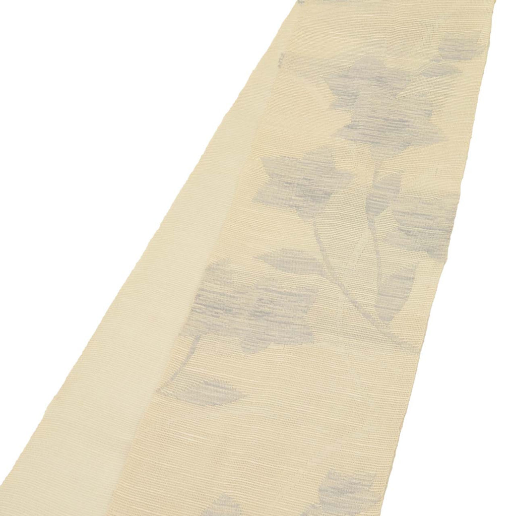 Vintage Japanese Obi | Summer Nagoya Obi | Beige Silk Sha | Floral | Eight-sun | Sustainable | uu0934b