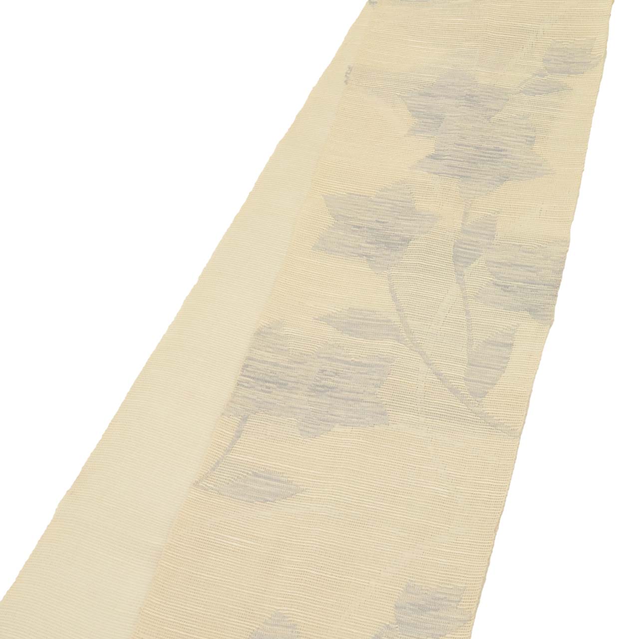 Vintage Japanese Obi | Summer Nagoya Obi | Beige Silk Sha | Floral | Eight-sun | Sustainable | uu0934b