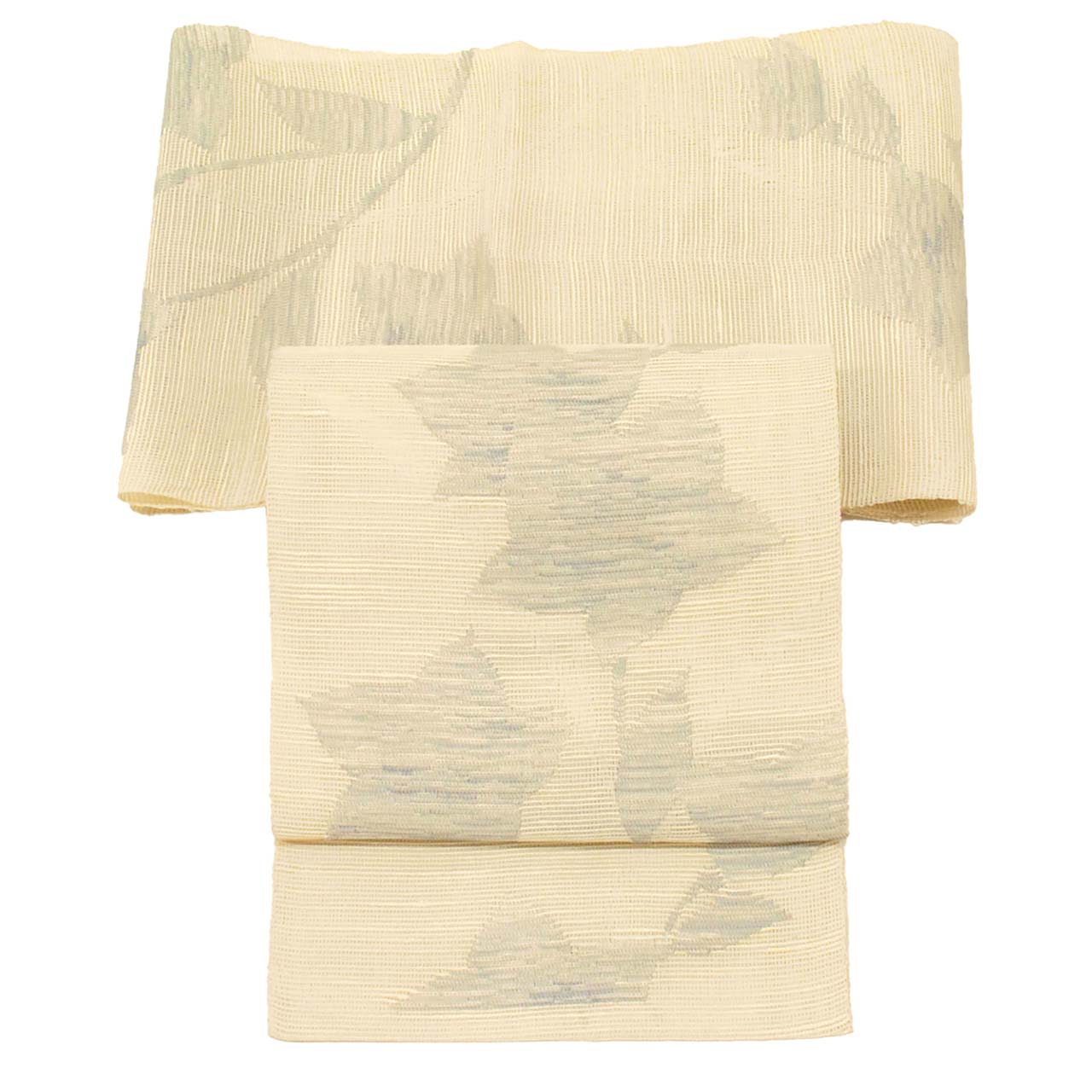 Vintage Japanese Obi | Summer Nagoya Obi | Beige Silk Sha | Floral | Eight-sun | Sustainable | uu0934b