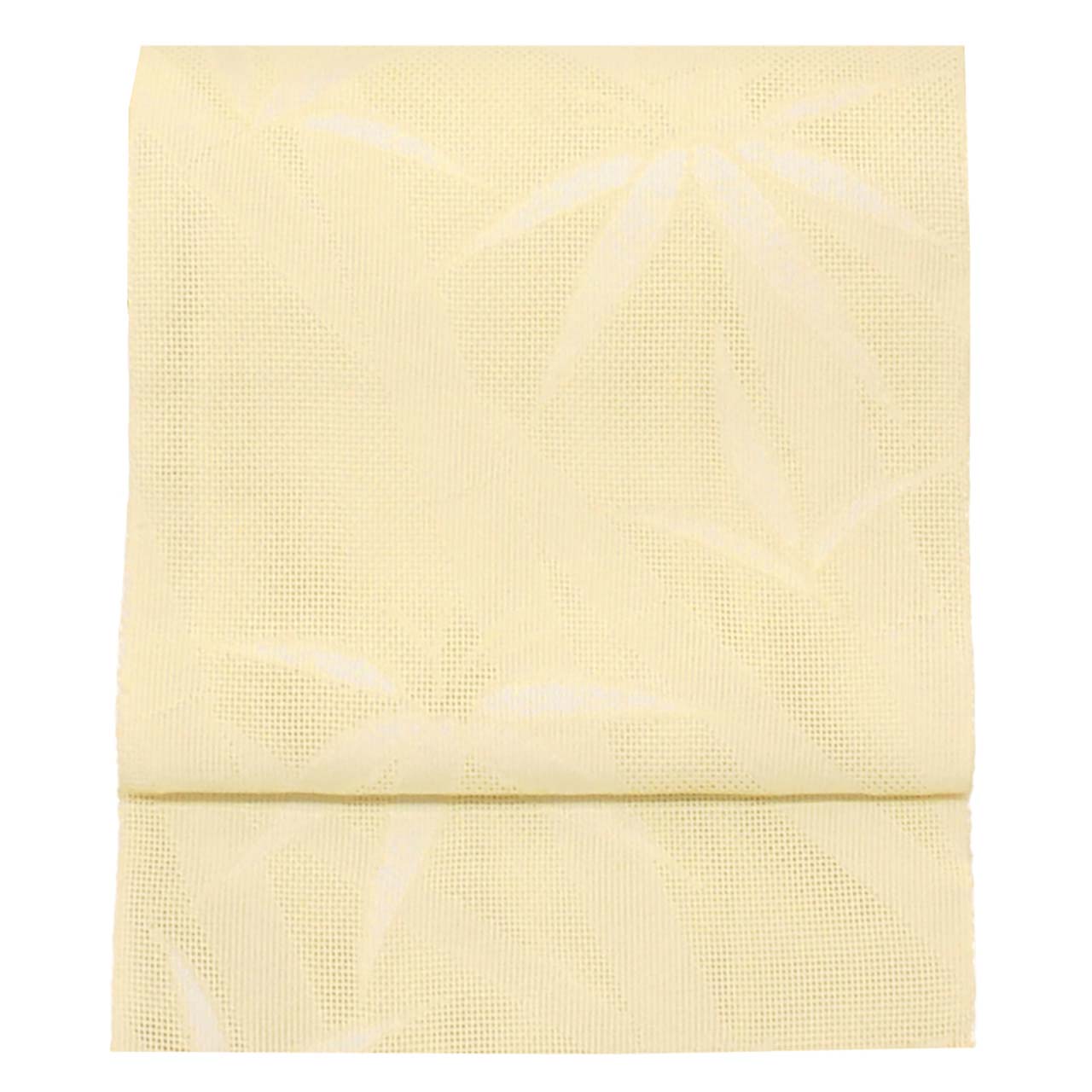 Vintage Japanese Obi | Summer Nagoya Obi | Cream Synthetic Sha | Bamboo Pattern | Eight-sun | Sustainable | uu0936b