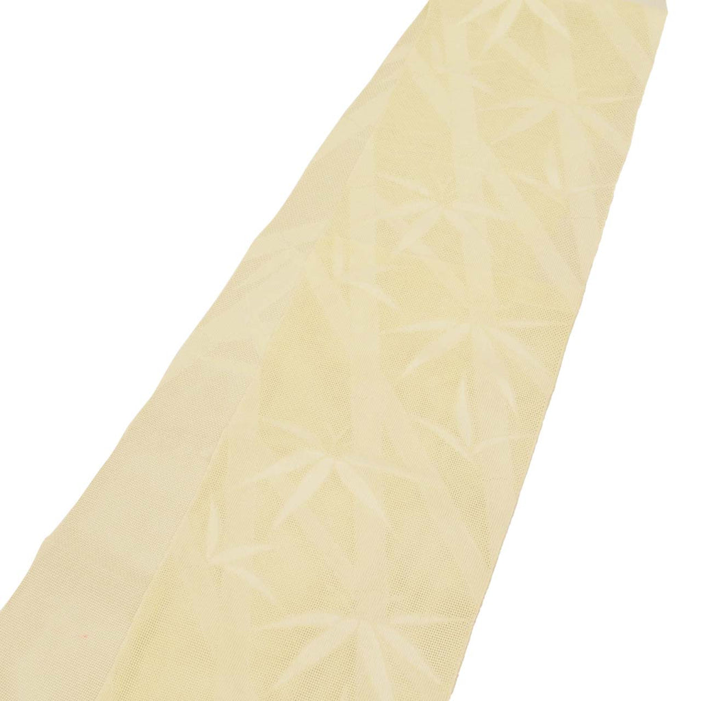 Vintage Japanese Obi | Summer Nagoya Obi | Cream Synthetic Sha | Bamboo Pattern | Eight-sun | Sustainable | uu0936b