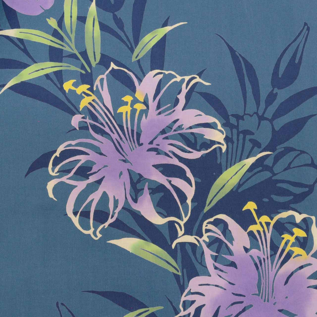 Vintage Japanese Yukata | Women's Yukata | Blue Gray Cotton | Floral Pattern | Koma-ji Chuzome | Excellent | Sustainable | uu0947b