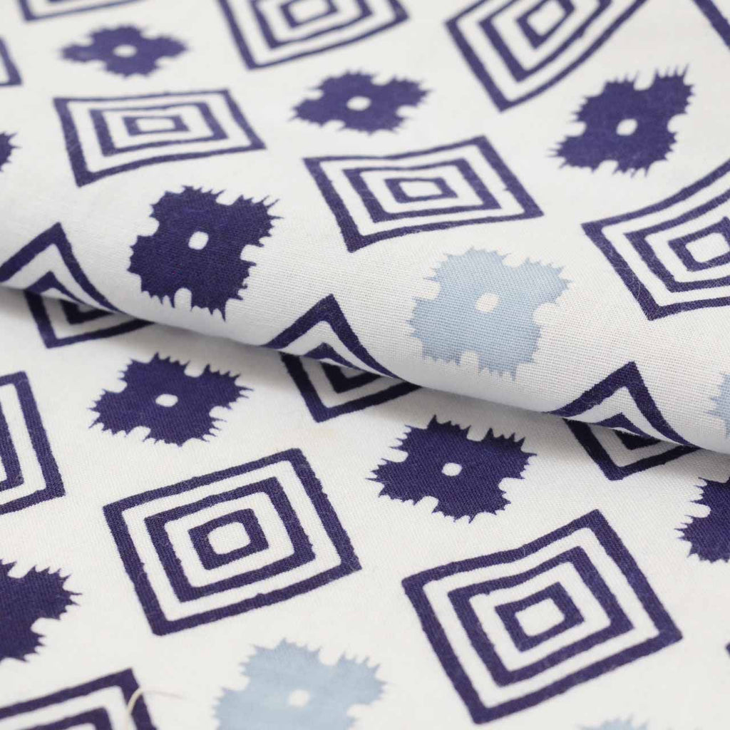 [Used] Recycled Yukata for Boys, Cotton, Size 120, White, Diamond Pattern, Kasuri Design, Chusen Dyeing, uu0949b 