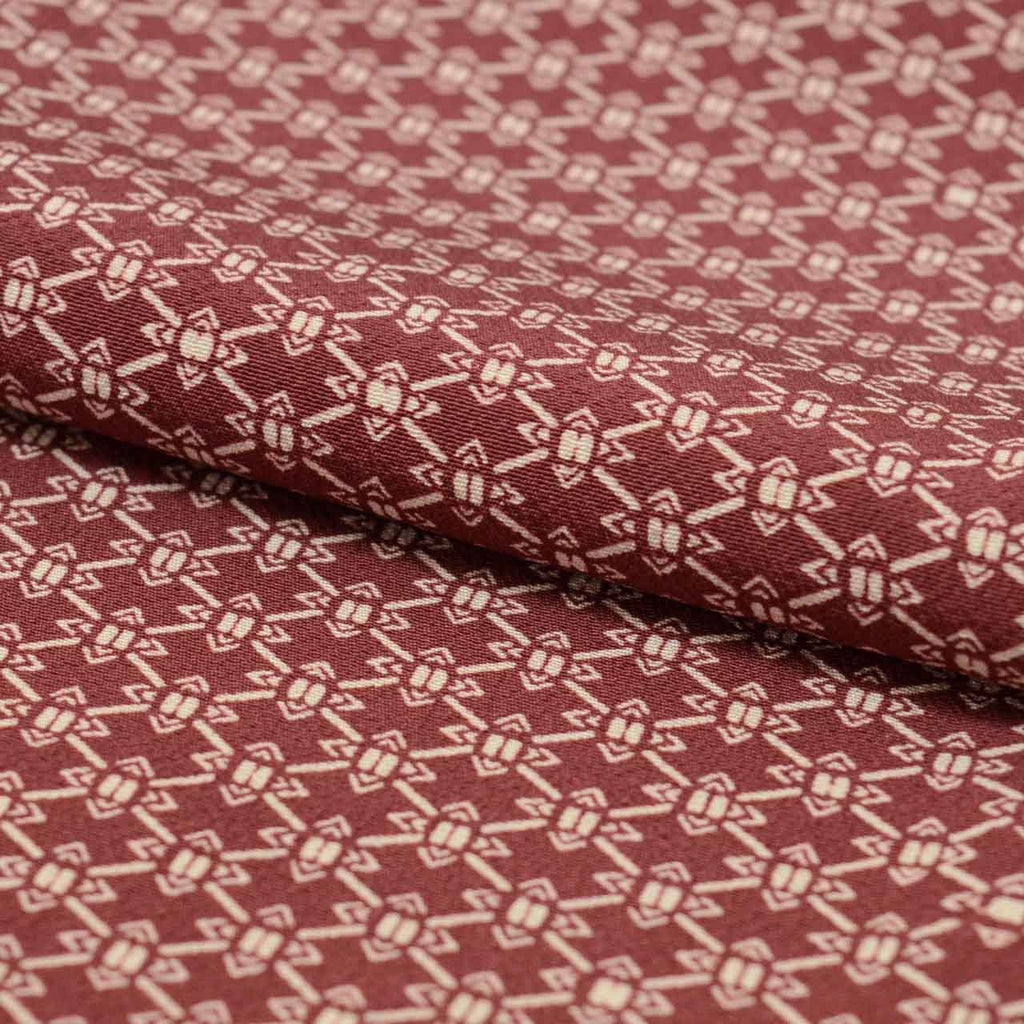 [Used] Recycled Kimono, Komon style, Lined, Pure Silk, Ready-made, Sleeve length 65.0cm (25.6in), Body length 160.0cm (63.0in), Size M, Brown, Diamond pattern, Crepe fabric, uu0961b 