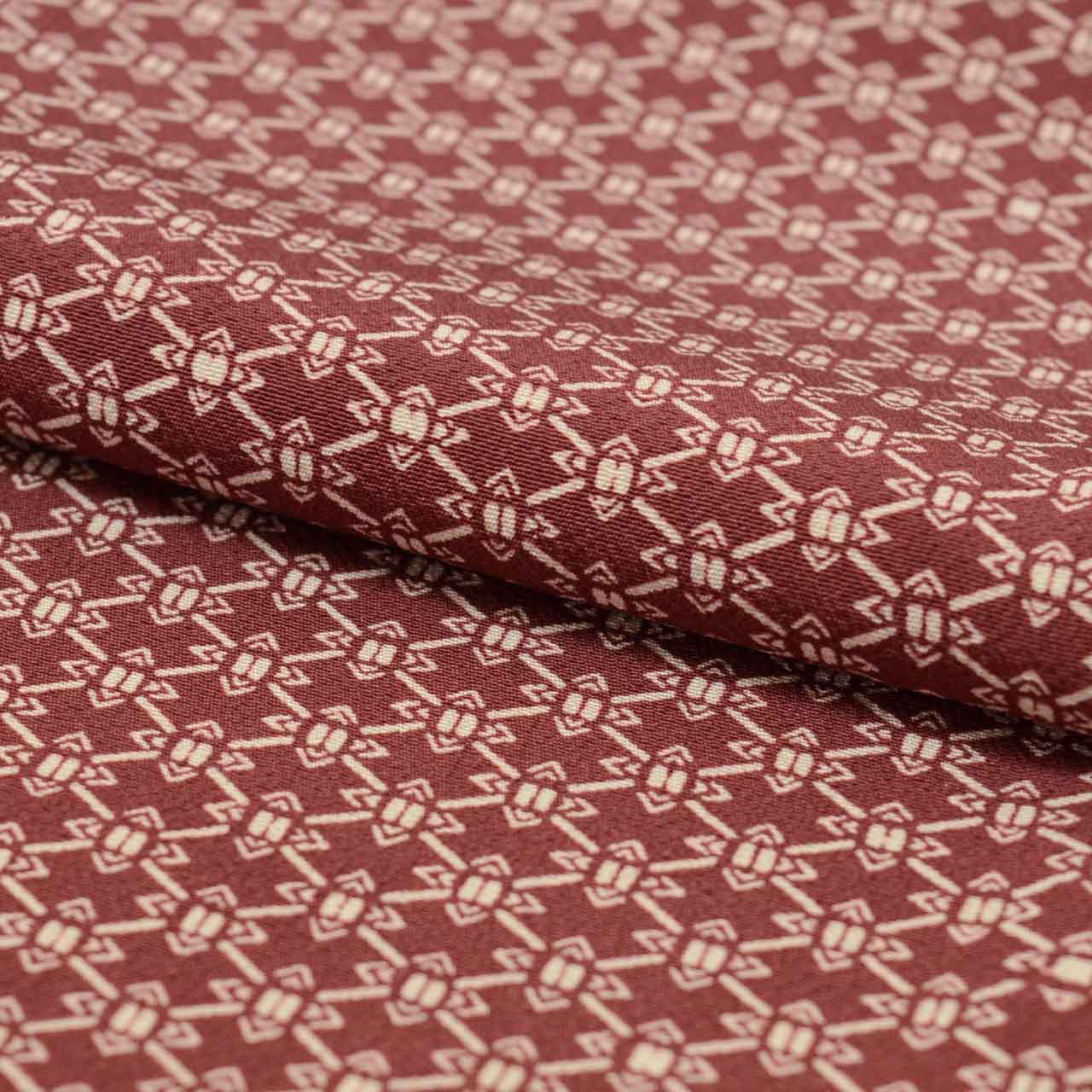 [Used] Recycled Kimono, Komon style, Lined, Pure Silk, Ready-made, Sleeve length 65.0cm (25.6in), Body length 160.0cm (63.0in), Size M, Brown, Diamond pattern, Crepe fabric, uu0961b 