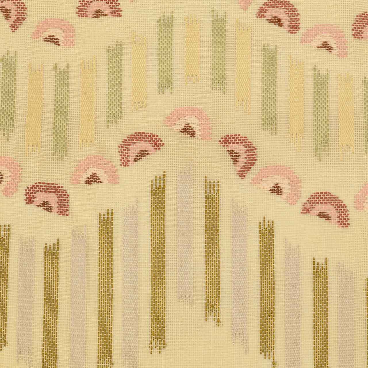 Vintage Japanese Obi | Summer Nagoya Obi | Beige Silk Sha | Seigaiha Wave | Eight-sun | Sustainable | uu0974b