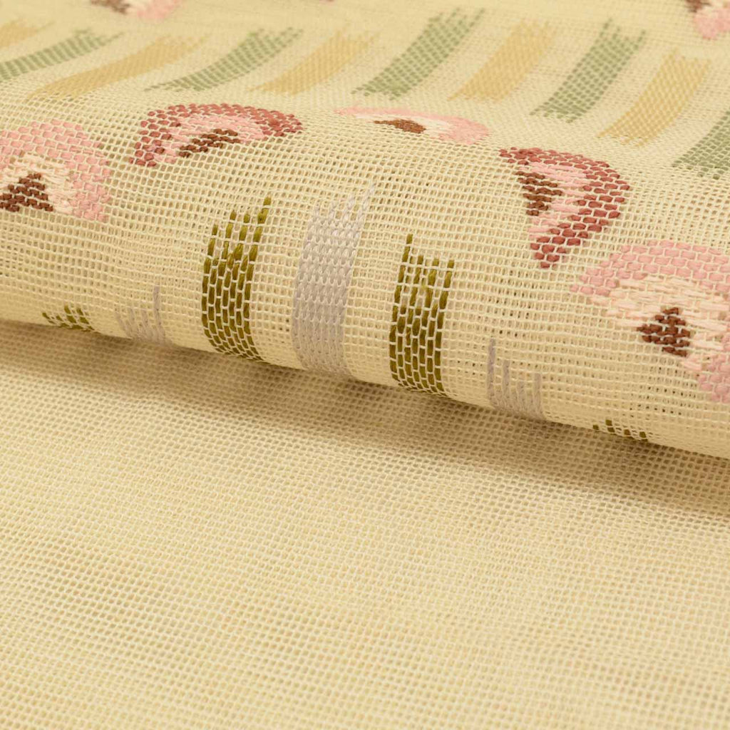 Vintage Japanese Obi | Summer Nagoya Obi | Beige Silk Sha | Seigaiha Wave | Eight-sun | Sustainable | uu0974b