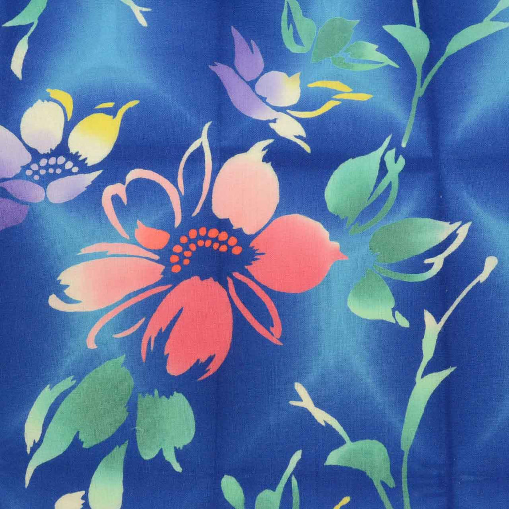 Vintage Japanese Yukata | Women's Yukata | Navy Cotton | Floral Pattern | Koma-ji Chuzome | Petite Size S | Sustainable | uu0987b