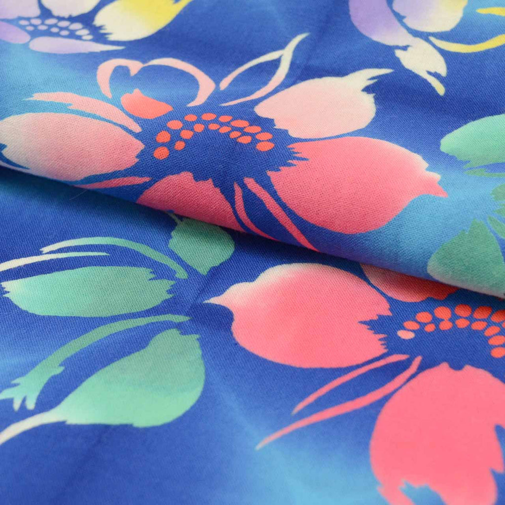 Vintage Japanese Yukata | Women's Yukata | Navy Cotton | Floral Pattern | Koma-ji Chuzome | Petite Size S | Sustainable | uu0987b
