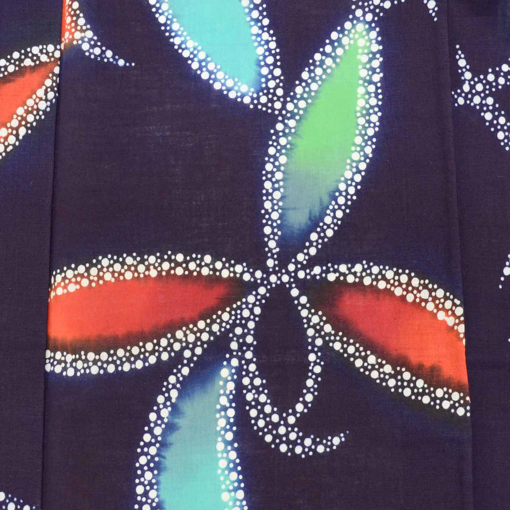 Vintage Japanese Yukata | Women's Yukata | Navy Cotton | Floral Pattern | Koma-ji Chuzome | Excellent | Size M | Sustainable | uu0989b