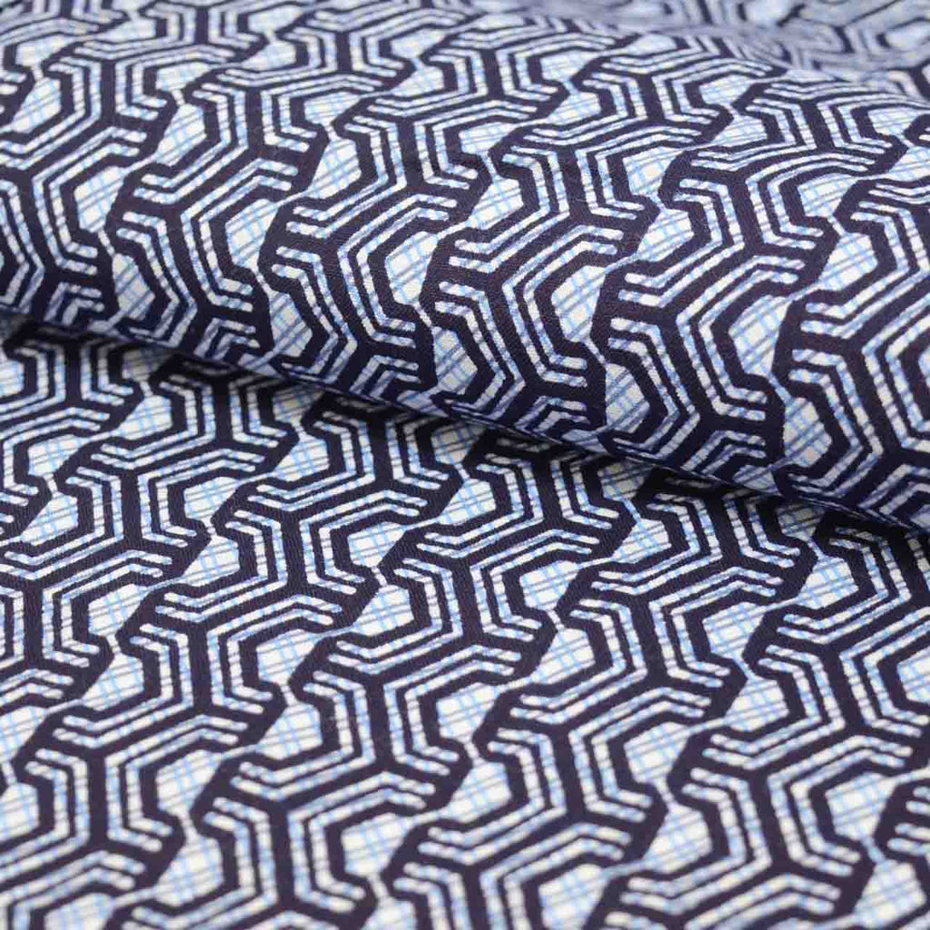 Vintage Japanese Yukata | Men's Yukata | White Cotton | Geometric Pattern | Plus Size LL | Sustainable | uu0991b