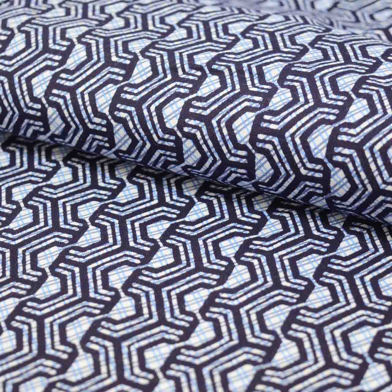 Vintage Japanese Yukata | Men's Yukata | White Cotton | Geometric Pattern | Plus Size LL | Sustainable | uu0991b