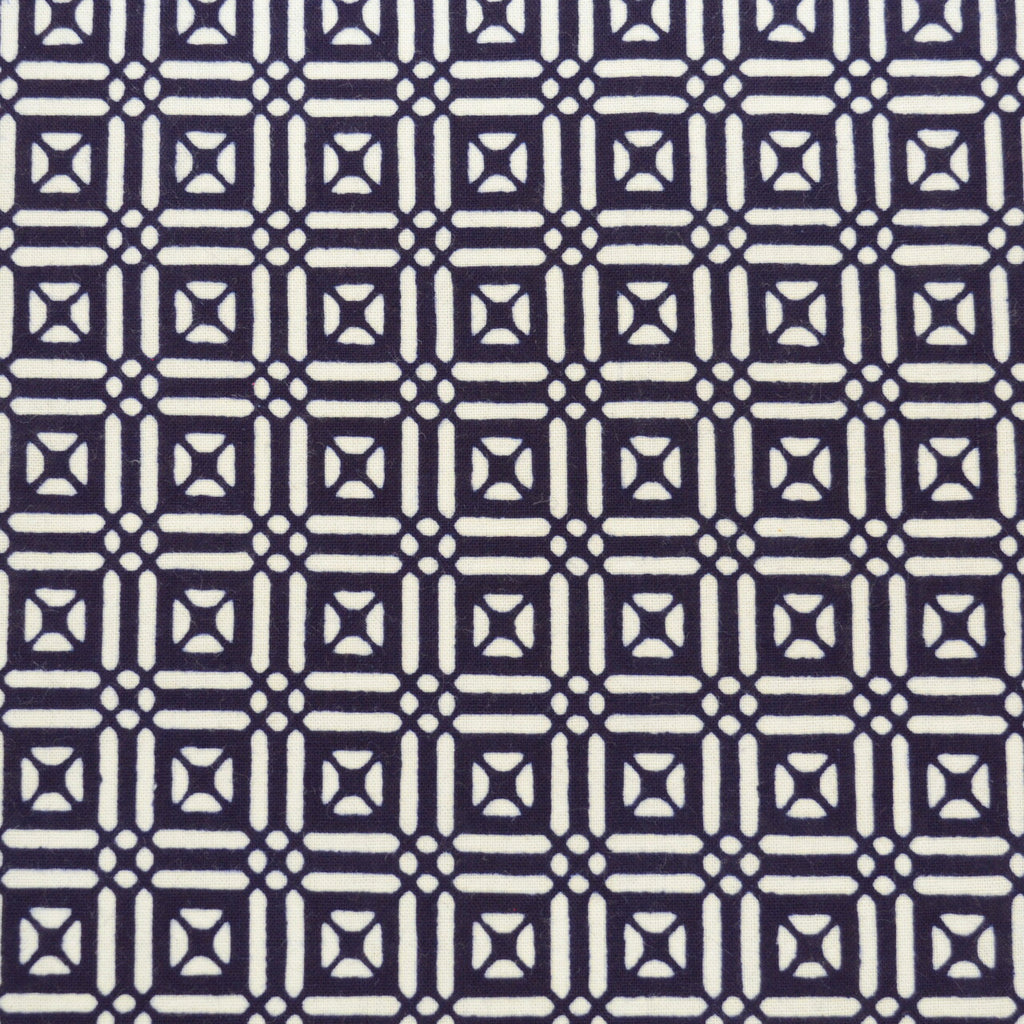 Vintage Japanese Yukata | Men's Yukata | Navy Cotton | Geometric Wari-tsuke Pattern | Koma-ji Chuzome | Size M | Sustainable | uu0993b