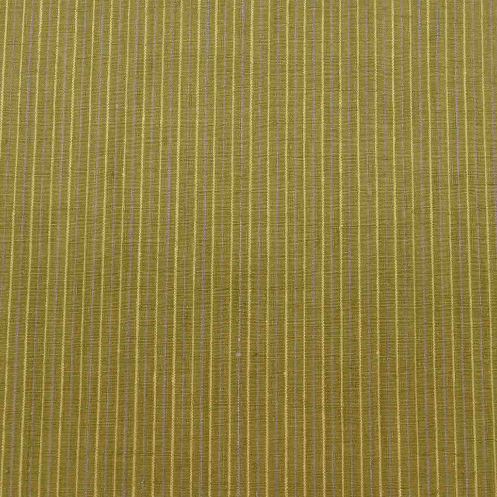 Vintage Japanese Kimono | Yuki Tsumugi | Green Silk | Stripe Pattern | Certified | UNESCO Heritage | Tall Size LL | Sustainable | uu1000b
