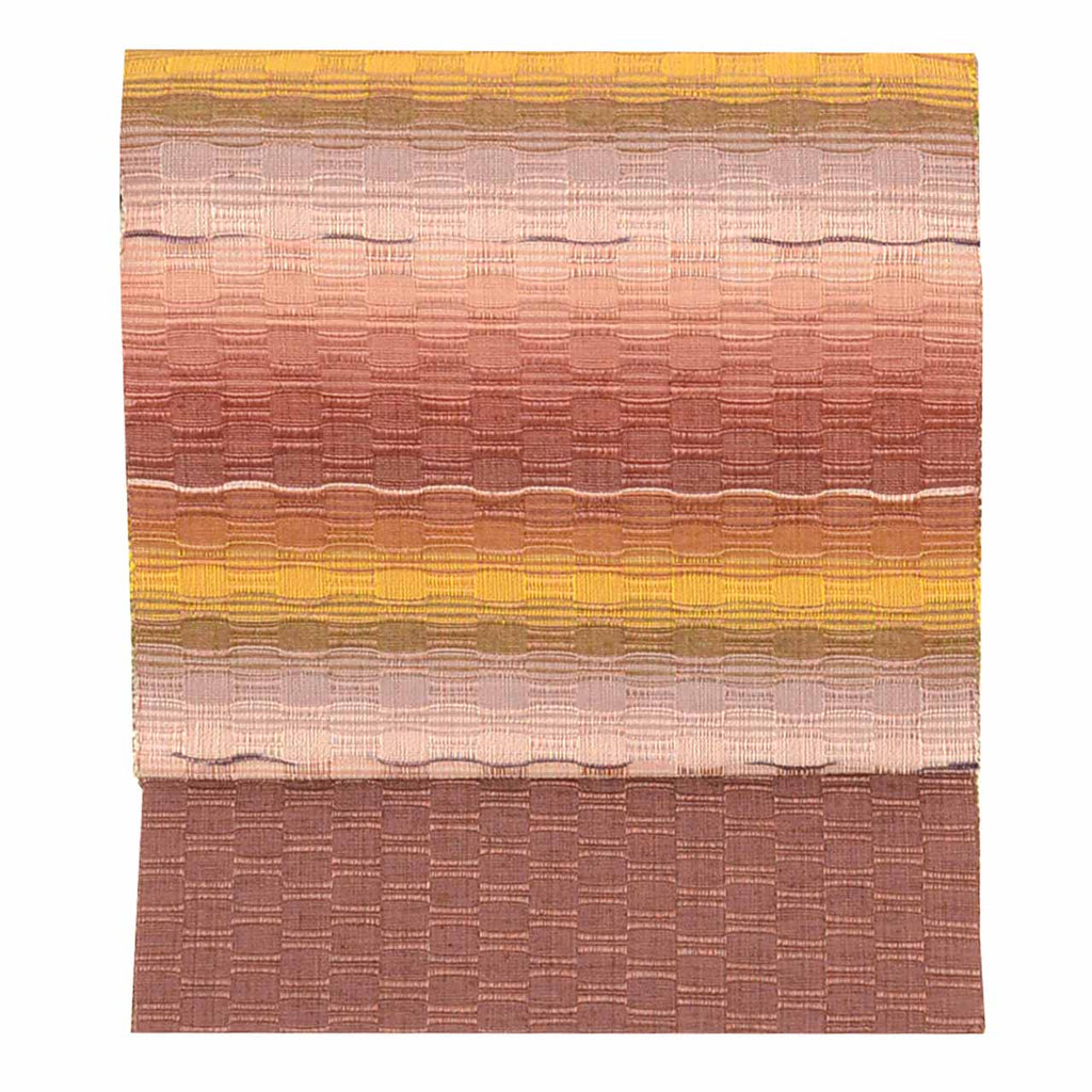 Vintage Japanese Obi | Nagoya Obi | Shuri Hana-ori | Purple Silk | Bokashi Ombre | Sou-Roton Weave | Eight-sun | Sustainable | uu1002b