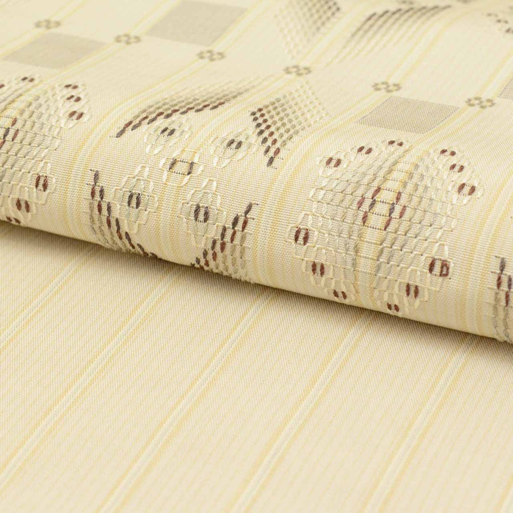 Vintage Japanese Obi | Nagoya Obi | Shuri-ori | Gray Silk | Stripe Diamond | Hand-woven | Nine-sun | Certified | Sustainable | uu1003b
