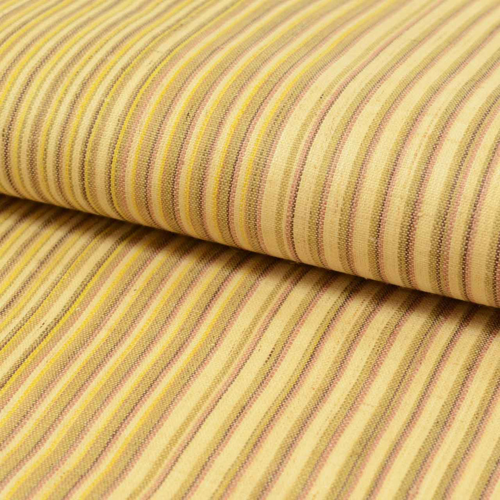 Vintage Japanese Obi | Nagoya Obi | Miyako Jofu Linen | Beige | Stripe | Hand-woven | Nine-sun | Full-length | Sustainable | uu1004b