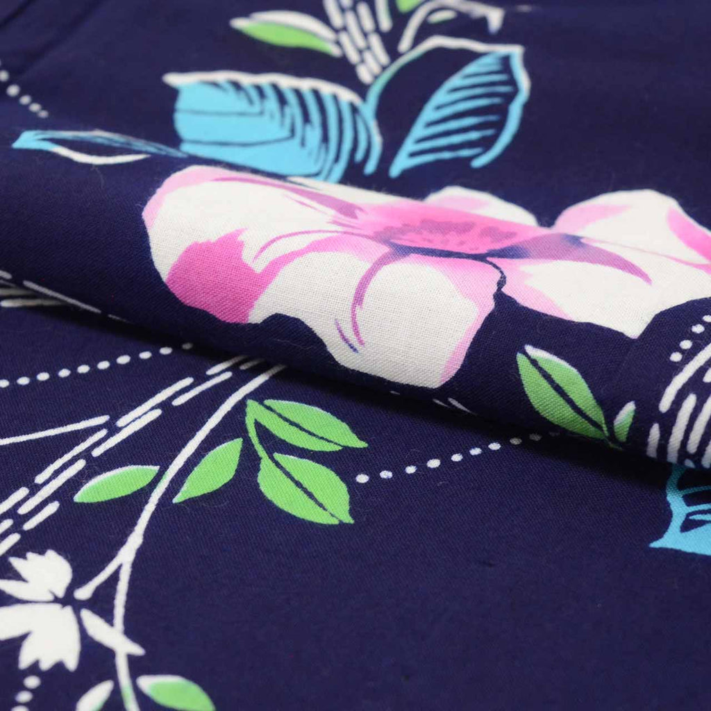 Vintage Japanese Yukata | Women's Yukata | Navy Cotton | Floral Pattern | Koma-ji Chuzome | Size M | Sustainable | uu1021b