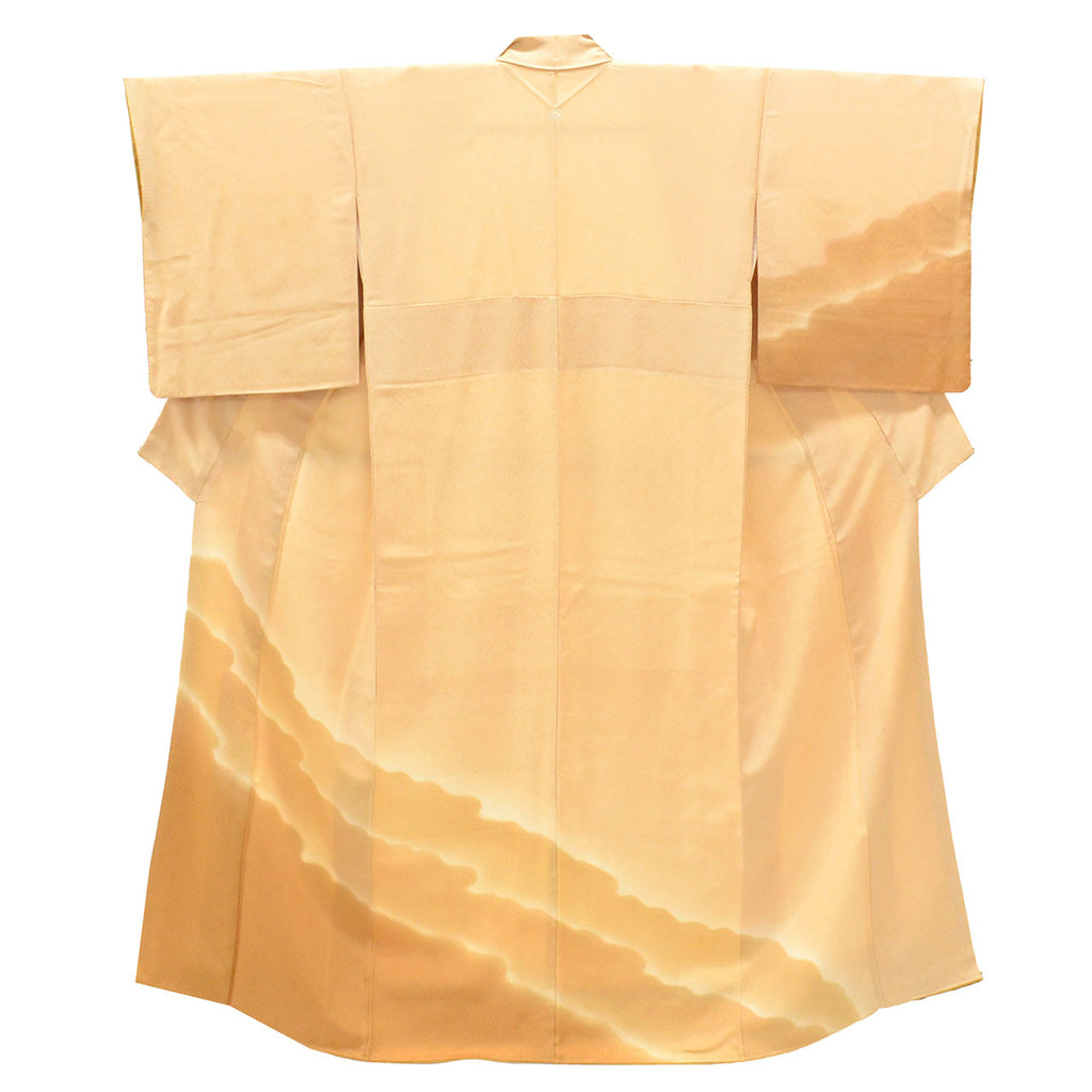 Vintage Japanese Kimono | Tsukesage | Brown Silk | Cloud-take Pattern | One Crest | Petite Size S | Sustainable | uu1036b