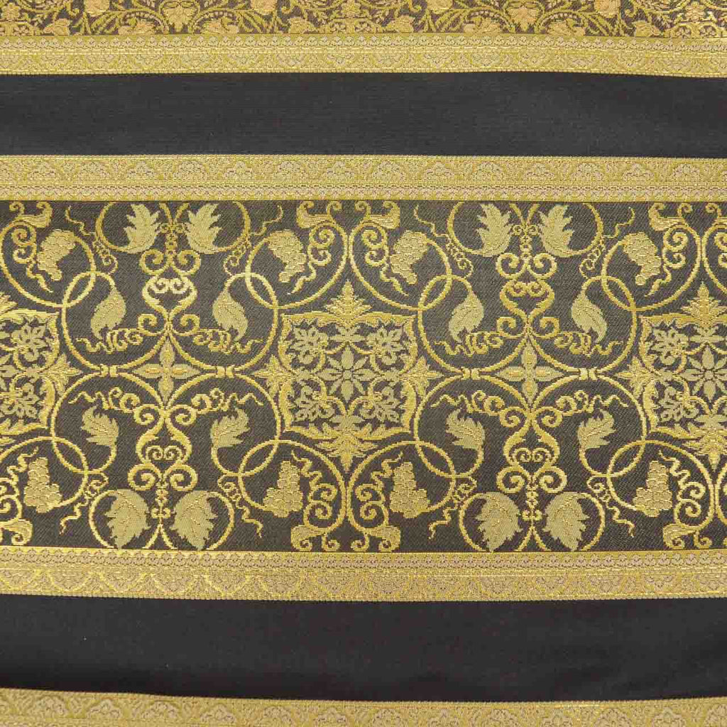 Vintage Japanese Obi | Fukuro Obi | Gray Silk | Floral | Hikihaku | Roku-tsu | Sustainable | uu1055b