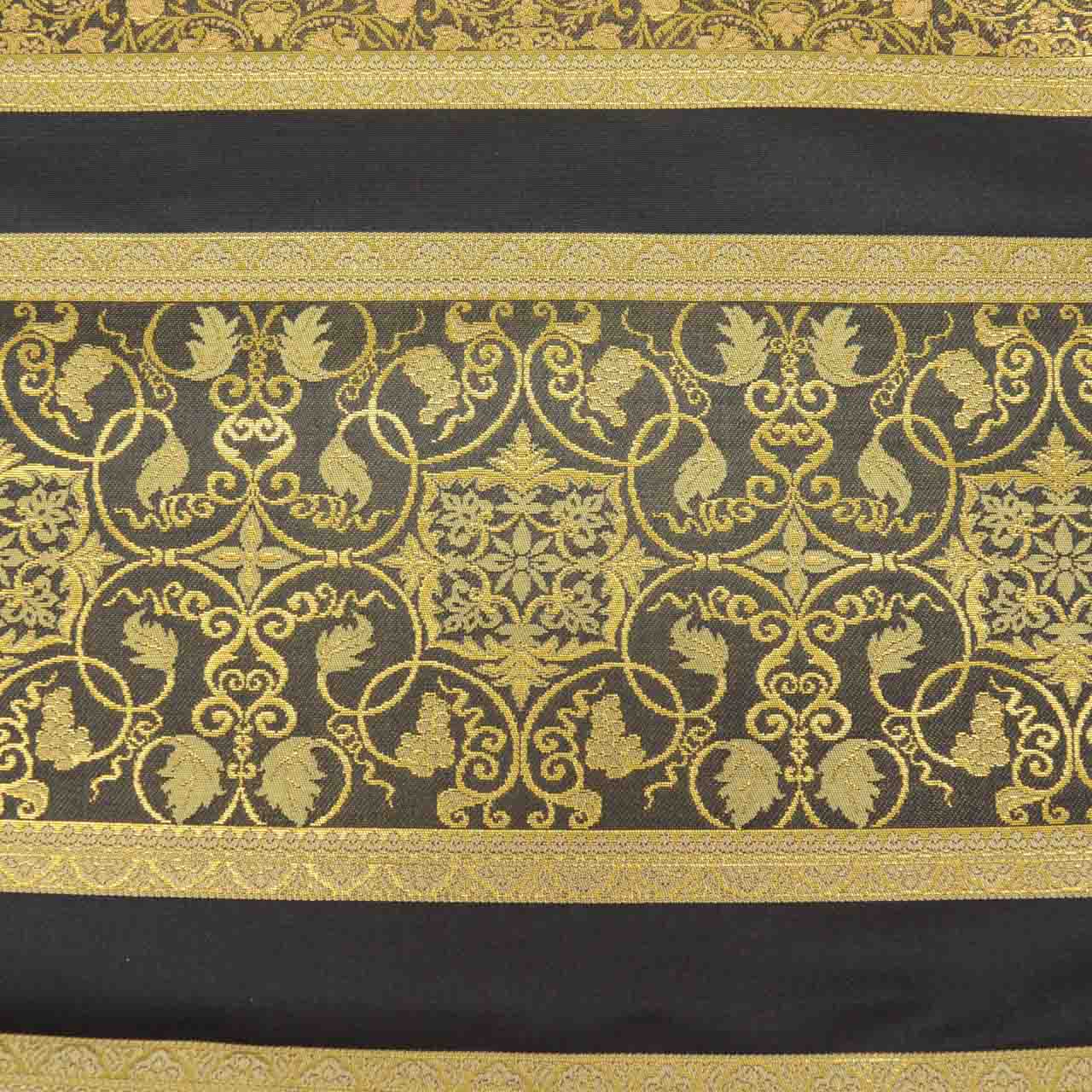 Vintage Japanese Obi | Fukuro Obi | Gray Silk | Floral | Hikihaku | Roku-tsu | Sustainable | uu1055b