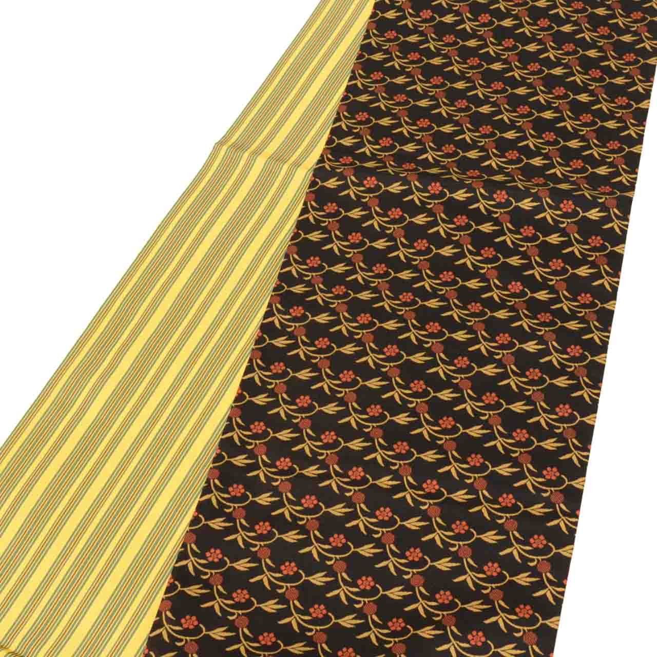 Vintage Japanese Obi | Sha-re Fukuro Obi | Black Silk | Floral Arabesque | Full-length | Excellent | Sustainable | uu1056b