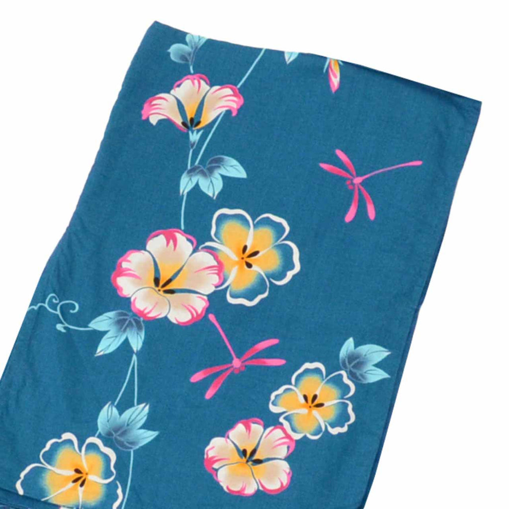 Vintage Japanese Yukata | Women's Yukata | Blue Cotton | Morning Glory Pattern | Koma-ji | Excellent | Size M | Sustainable | uu1066b