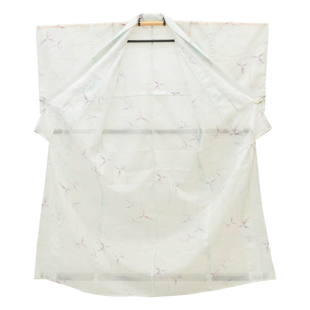 Vintage Japanese Kimono | Summer Komon | Blue Synthetic Ro | Botanical Ombre | Washable | Size M | Sustainable | uu1075b