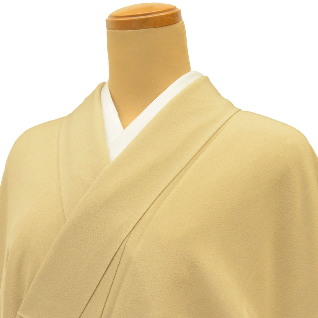 [Used] Recycled Kimono, Colored Formal Kimono, Lined, Pure Silk, Ready-made, Sleeve Length 66.5cm (26.2in), Body Length 156.5cm (61.6in), Size M, Brown, Floral Cart Pattern, Visiting Kimono Style, Swatow Embroidery, uu1080b