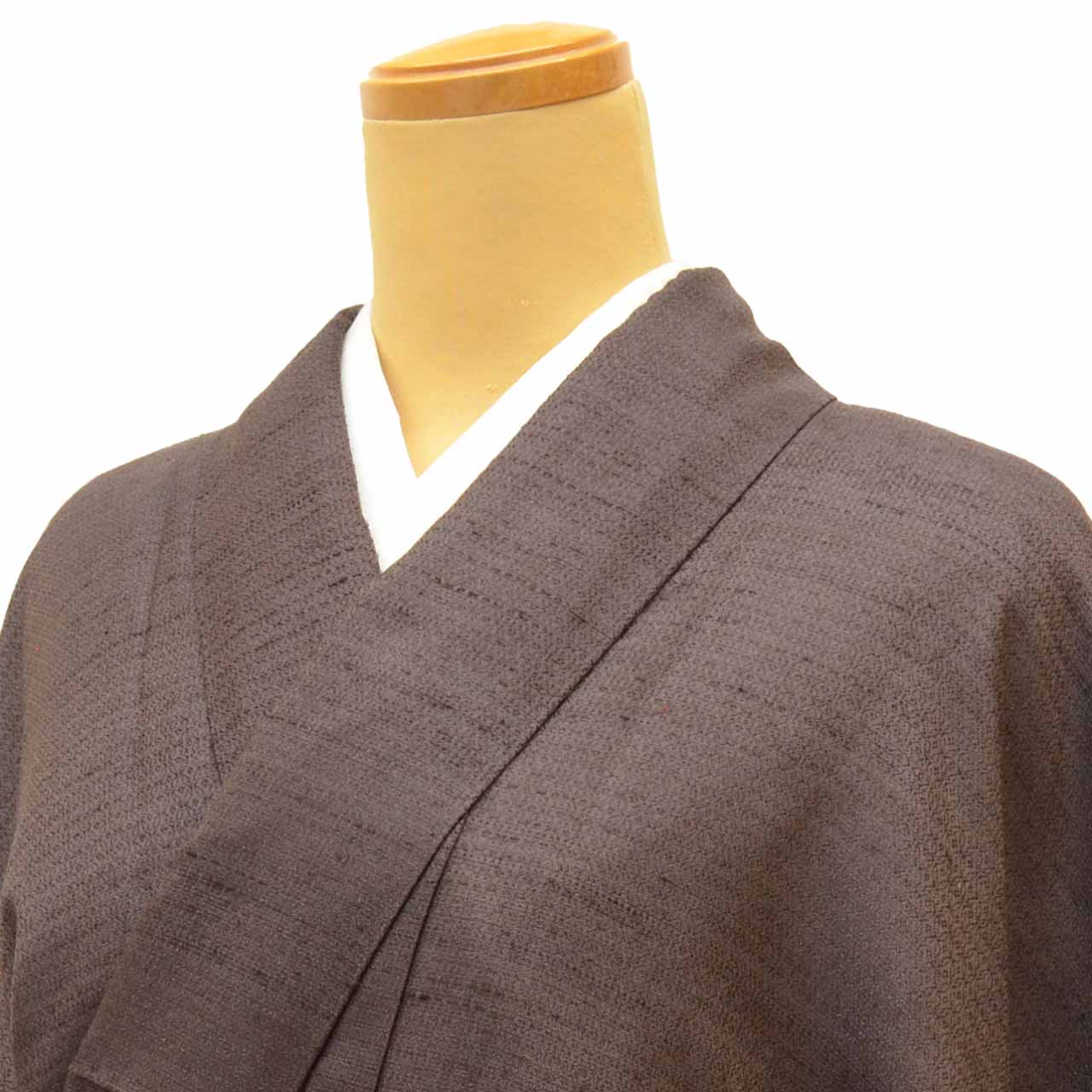 Vintage Japanese Kimono | Omeshi | Brown Silk | Solid | Excellent | Size L | Sustainable | uu1085b