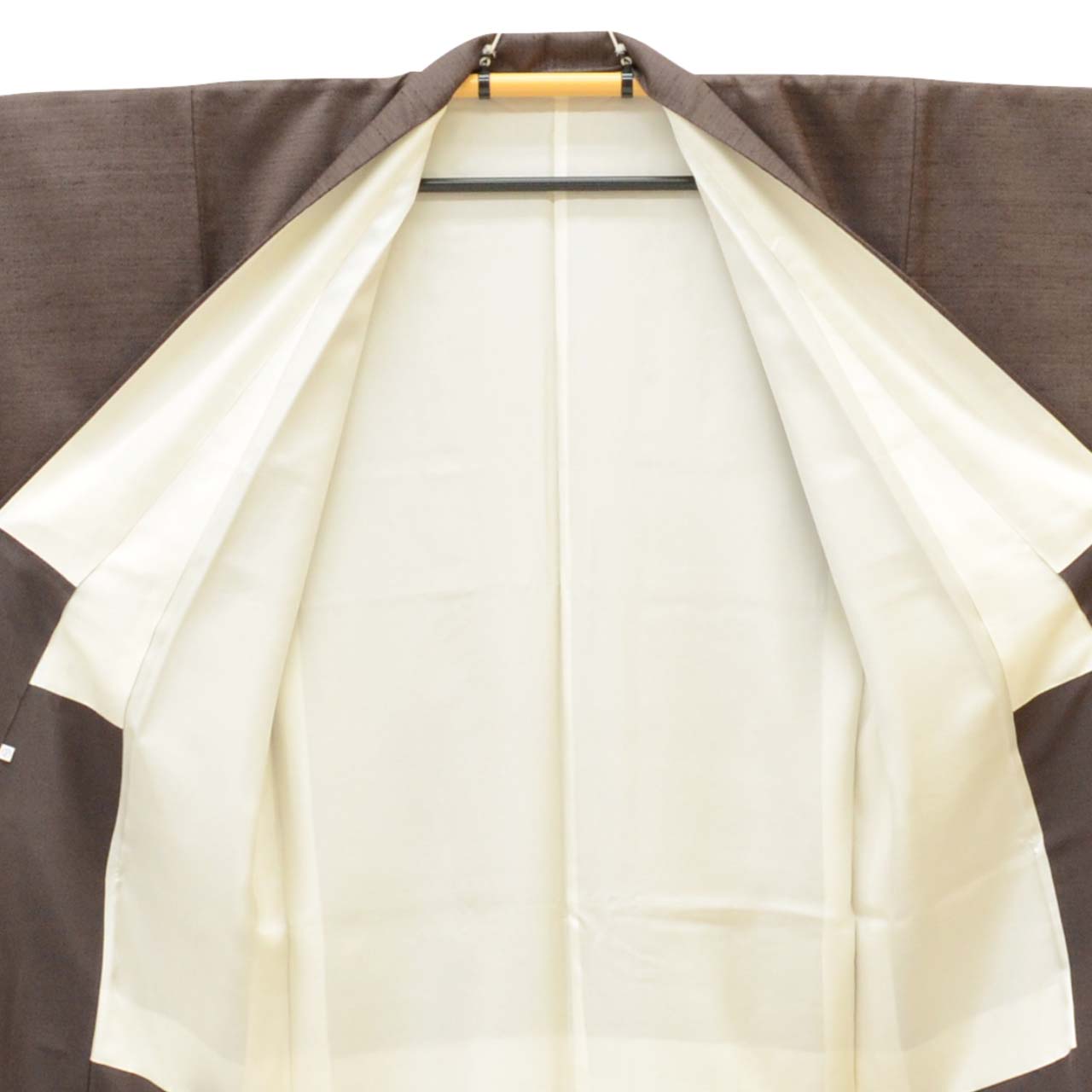 Vintage Japanese Kimono | Omeshi | Brown Silk | Solid | Excellent | Size L | Sustainable | uu1085b