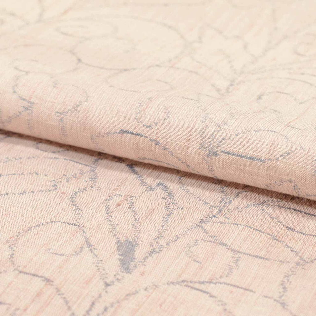 Vintage Japanese Kimono | Tsumugi | Pink Silk | Floral Arabesque Houmongi Pattern | Unlined | Size M | Sustainable | uu1090b